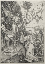 The Life of the Virgin: Joachim and the Angel, c. 1504. Albrecht Dürer (German, 1471-1528). Woodcut