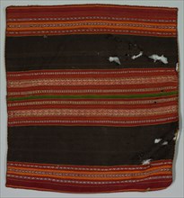 Warp Patterned Cloth, late 1800s. Bolivia, Salinas, late 19th century. Wool; overall: 110.5 x 101.6