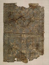 Silk Sleeve Decoration with Hunters, 700s. Egypt or Syria, Islamic period, late Umayyad or Abassid,