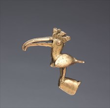 Staff Head, 400-1000. Colombia, Sinú style, 5th-10th Century. Cast gold; overall: 7.5 x 3 x 7.5 cm