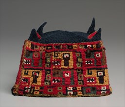 Four-Cornered Hat, c. 700-1100 A.D.. Peru, South Coast, Wari Culture, Tiwanaku Style, Middle