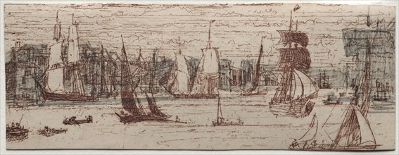 A Sketch Off Greenwich. Francis Seymour Haden (British, 1818-1910). Etching
