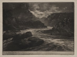 A Salmon River. Francis Seymour Haden (British, 1818-1910). Etching and mezzotint