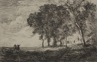 Italian Landscape, c. 1865. Jean Baptiste Camille Corot (French, 1796-1875). Etching; sheet: 31.1 x