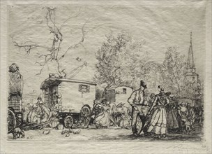 At the Fair St. Jean de Mont, 1906. Auguste Louis Lepère (French, 1849-1918). Etching