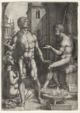 Mucius Saevola, 1530. Heinrich Aldegrever (German, 1502-1555/61). Engraving