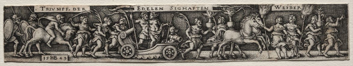 The Triumph of Women, 1549. Hans Sebald Beham (German, 1500-1550). Engraving