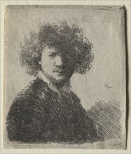 Self-Portrait with curly hair and white collar:  Bust, c. 1630. Rembrandt van Rijn (Dutch,