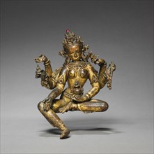 Vasudhara, Goddess of Abundance, 1300s-1400s. Nepal, 14th-15th century. Gilt bronze and
