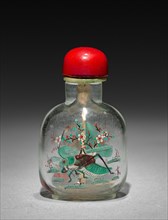 Snuff Bottle with Stopper, 19th Century. China, Qing dynasty (1644-1911). Glass; with cover: 8.4 cm
