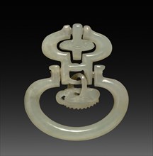 Part of a Buckle or Ornament, 1800s-1900s. China, 19th-20th century. White jade; overall: 5.8 cm (2