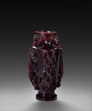 Vase, 1735-1795. China, Qing dynasty (1644-1912), Qianlong reign (1735-1795). Carved red amber;