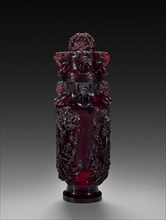 Vase, 1735-1795. China, Qing dynasty (1644-1912), Qianlong reign (1735-1795). Carved red amber;