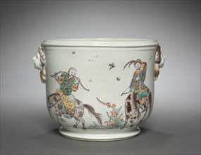 Bottle Cooler, c. 1755. Mennecy- Villeroy Factory (French). Porcelain; overall: 15.7 x 21.9 x 18.8