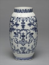 Vase, c. 1695- 1700. Saint Cloud Porcelain Factory (French). Molded soft-paste porcelain with blue