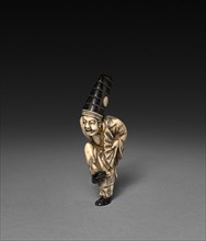 Dancing Man with Fan, 19th century. Japan, Edo Period (1615-1868). Ivory; overall: 6.4 cm (2 1/2 in