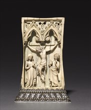 Plaque: The Crucifixion, c. 1345-1365. France or England, Gothic period, 14th century. Ivory,