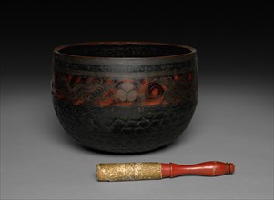 Gong and Gong Beater, 1800s. Japan, 19th century. Bronze; diameter: 31.8 cm (12 1/2 in.); overall: