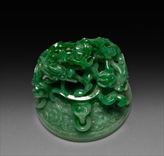 Three-Sectional Altar Group: Koro (lid), Qing Dynasty. China, Qing dynasty (1644-1911). Jade;