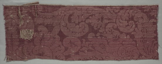 Satin Textile, late 1600s. Italy, late 17th century. Plain compound satin; silk and linen; overall: