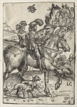A Gentleman and a Lady Riding to the Chase, 1506. Lucas Cranach (German, 1472-1553). Woodcut