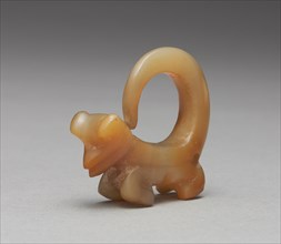 Curly-Tailed Animal Pendant, 100-800. Panama, Initial style, 2nd-8th century. Agate; overall: 5.2 x