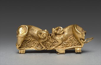 Repoussé Gold Clasp, 13th century. Europe, 13th century. Repousé gold ; average: 7.7 cm (3 1/16 in