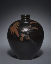 Jar, 1100s-1200s. Northern China, Jin dynasty (1115-1234). Glazed stoneware with black slip and