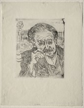 Dr. Gachet, 1890. Vincent van Gogh (Dutch, 1853-1890). Etching and drypoint, enhanced with black