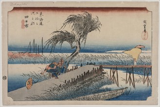 Yokkaichi: View of the Mie River, from the series The Fifty-Three Stations of the Tokaido, c.