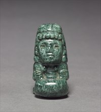 Female Figurine, 1325-1519. Central Mexico, Aztec, Post-Classic Period. Jadeite; overall: 6.6 x 3.4