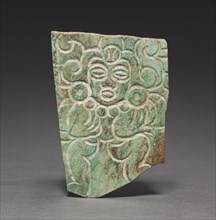 Pendant Plaque, c. 700-1000. Central Mexico, Xochicalco Style, 8th-10th Century. Greenstone;
