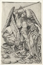 Saint Michael, third quarter 15th century. Master E. S. (German). Engraving; sheet: 13.7 x 9 cm (5