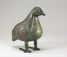 Bird-shaped Vessel, 1100s. Iran, Seljuk Period, 12th Century. Bronze, cast, with chased and
