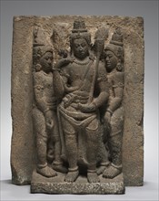 Triad, early 900s. Indonesia, Central Java, Prambanam, Temple of Loro Jonggrang, early 10th Century