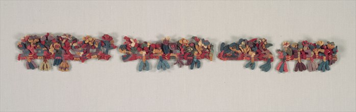 Border Fragment with Birds and Flowers, 100 BC-700. Peru, South Coast, Nasca style (100 BC-AD 700).