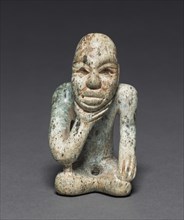 Seated Figure, 1200-300 BC. Mexico, Olmec, 1200-300 BC. Jade; overall: 9.3 x 4.8 x 4 cm (3 11/16 x