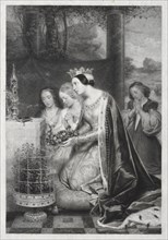 St. Amelia, Queen of Hungary, 1841. Paolo Mercuri (Italian, 1804-1884). Engraving