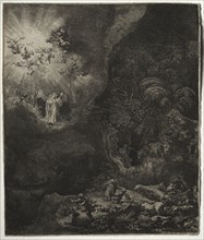 The Angel Appearing to the Shepherds, 1634. Rembrandt van Rijn (Dutch, 1606-1669). Etching, with