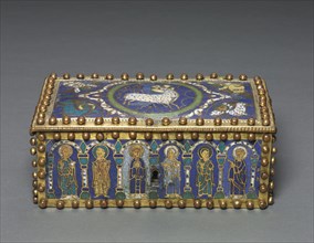 Casket, 1100-1150?. Northern Germany?, Romanesque period, 12th century. Gilded copper, champlevé