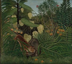 Fight between a Tiger and a Buffalo, 1908. Henri Rousseau (French, 1844-1910). Oil on fabric;