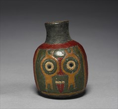 Small Bottle with Feline, 700 BC-1. Peru, South Coast, Paracas (Cavernas) style (700 BC-AD 1).