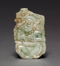 Pendant with Scribe Figure, c. 700-1000. Mexico, Mixtec?, 8th-11th Century. Jade; overall: 7.3 x 4