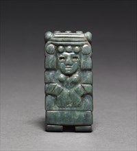 Goddess Plaque, c. 1200-1519. Central Mexico, Aztec, 13th-16th century. Jadeite; overall: 7 x 3.5
