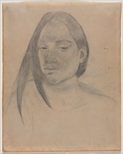 Head of a Tahitian Woman, 1891. Paul Gauguin (French, 1848-1903). Graphite with stumping and