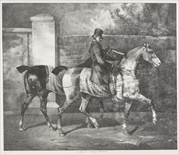 Two Horses Exercised by a Jockey, 1822. Théodore Géricault (French, 1791-1824). Lithograph
