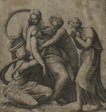 The Virgin Fainting in the Arms of Three Holy Women. Giulio Bonasone (Italian, c. 1510-aft 1576),