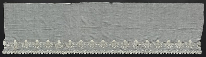 Portion of a Flounce, 1800s. Italy, 19th century. Embroidery; cotton; overall: 50.2 x 193.1 cm (19