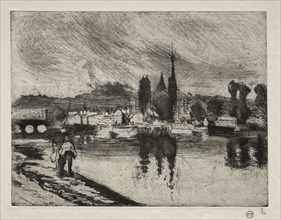 View of Rouen, 1884. Camille Pissarro (French, 1830-1903). Etching and soft-ground etching