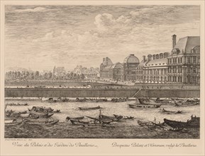 Vue du palais et des jardins des Tuileries, du côté du quai, 1670. Israël Silvestre (French,